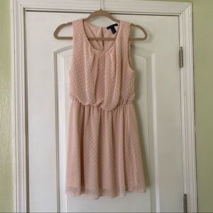 Forever 21 Sleeveless Sheer Dotted Blush Dress